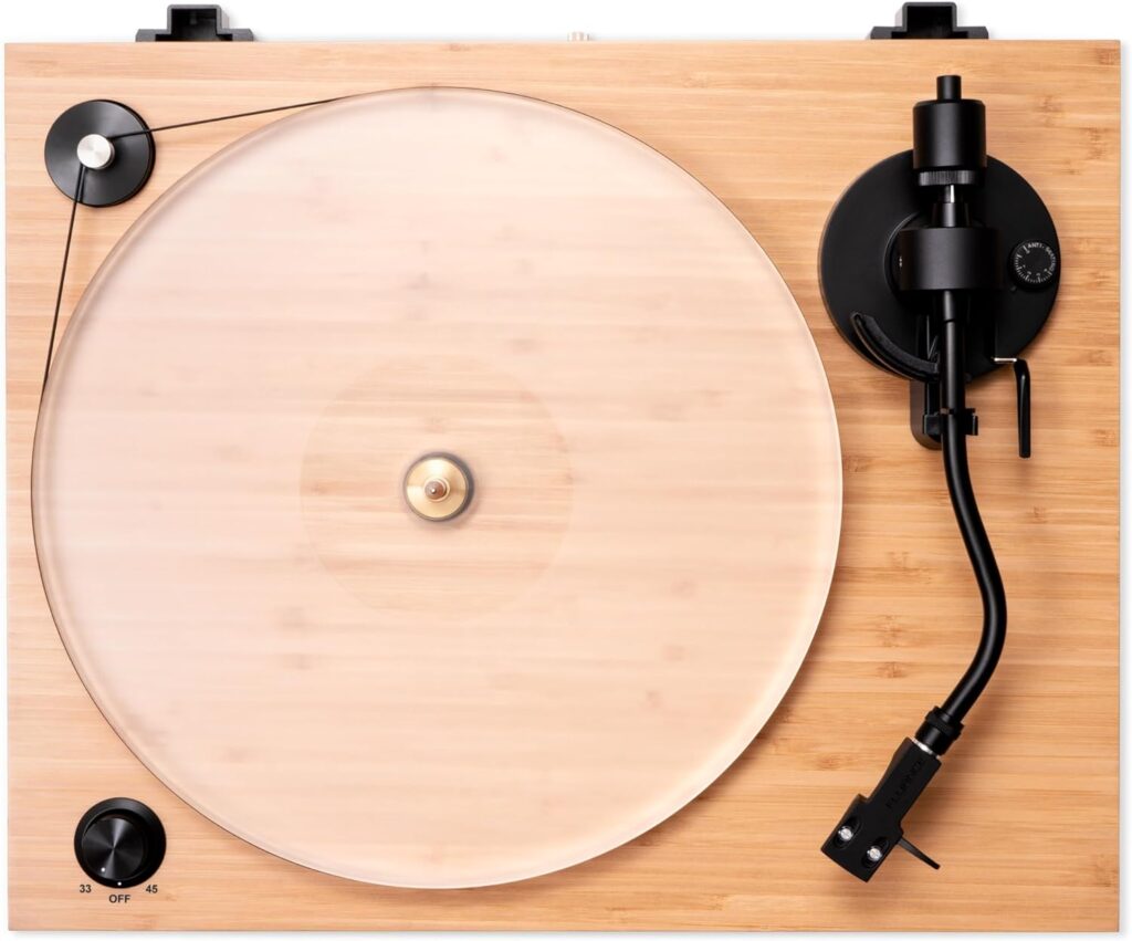 Fluance RT85 Turntable with Ortofon Cartridge, Acrylic Platter, Speed Control, and Vibration Isolation - Walnut