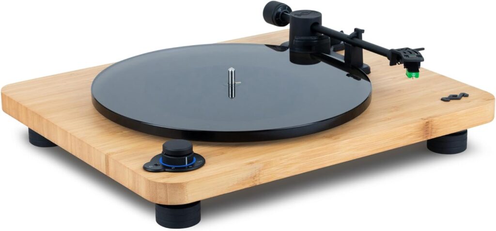 House of Marley Stir It Up Lux Wireless Turntable: Vinyl Record Player with Wireless Bluetooth Connectivity, Built-in Pre-Amp, and Sustainable Materials