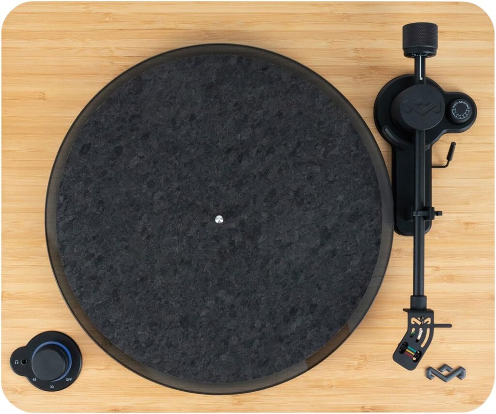 House of Marley Stir It Up Lux Wireless Turntable: Vinyl Record Player with Wireless Bluetooth Connectivity, Built-in Pre-Amp, and Sustainable Materials