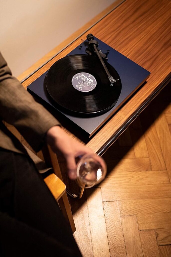 Pro-Ject Debut Carbon EVO, Audiophile Turntable with Carbon Fiber tonearm, Electronic Speed Selection and pre-Mounted Sumiko Rainier Phono Cartridge (Satin Golden Yellow)