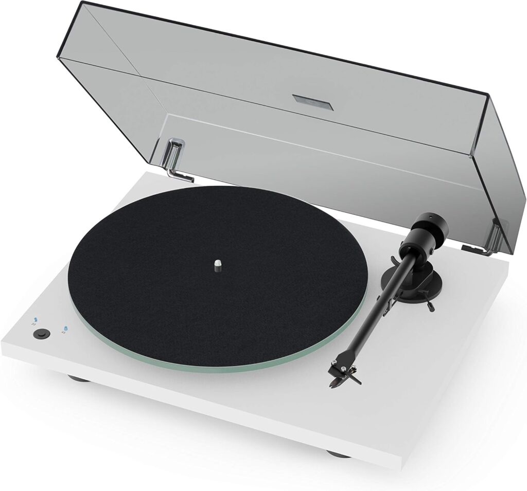 Pro-Ject T1 Phono SB Turntable with Built-in Preamp and Electronic Speed Change (Satin White)