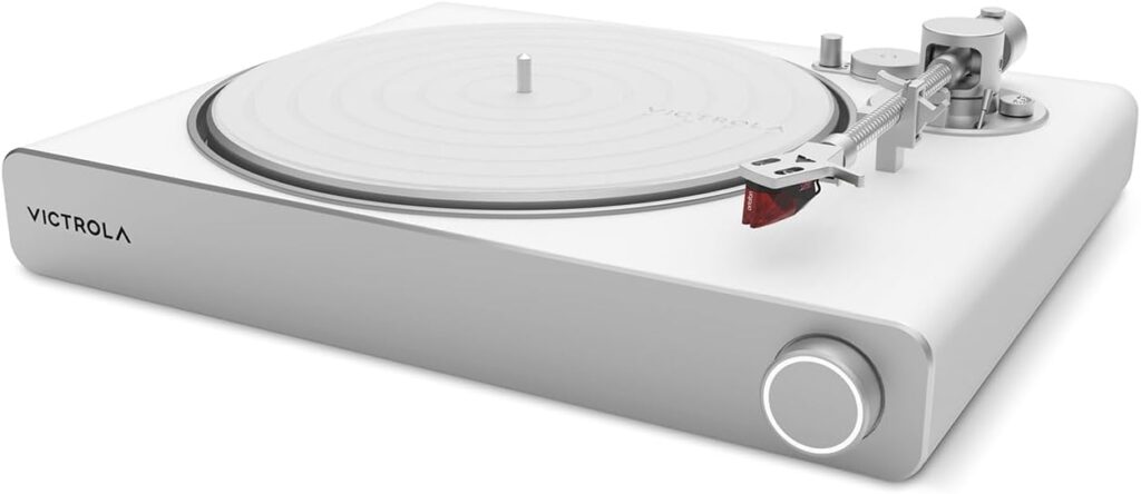 Victrola Stream Carbon Turntable - 33-1/3  45 RPM Vinyl Record Player, Works with Sonos Wirelessly, High Precision Cartridge, Semi-Automatic, Wi-Fi, RCA, Pre-Amp Out, Sleek  Stylish, Pearl